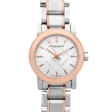 Burberry White Dial Rose Gold Ion